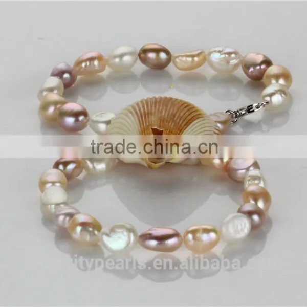 AAA 10mm Mixed Color Freshwater Big Baroque Pearl Set photo-5