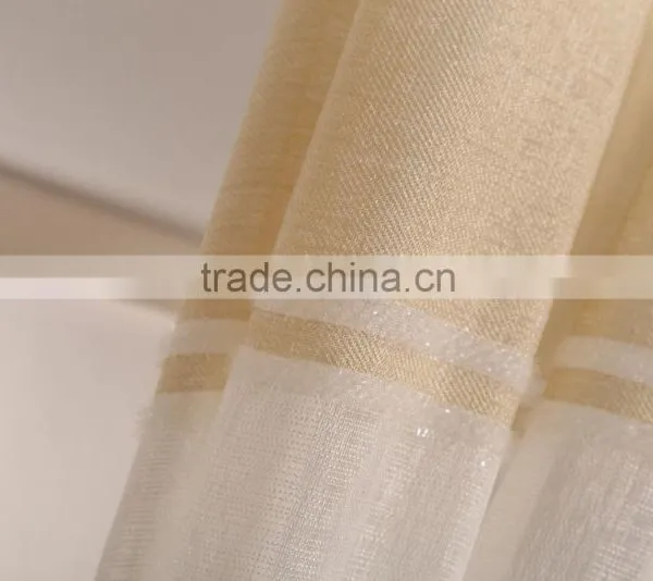 Elegant Strip New Design Sheer Curtain Panel Woven With Silver Metallic Yarn photo-5