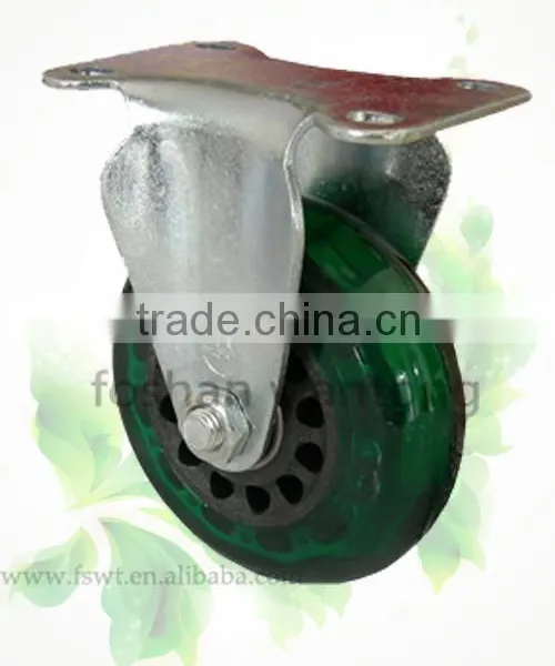 Small PVC Wheel Threaded Stem Swivel Hardware Casters With Brake photo-2