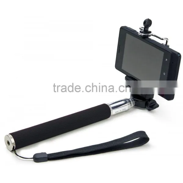Cell phone rotation aluminum handheld wireless cable take pole selfie stick for IOS android