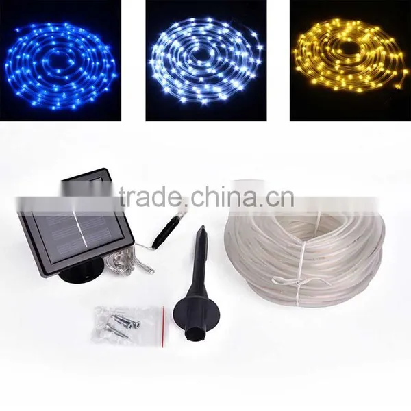 Christmas Decor 100 LED Solar Light Power 2 Modes Warm White Light PC Tube LED String Light photo-2