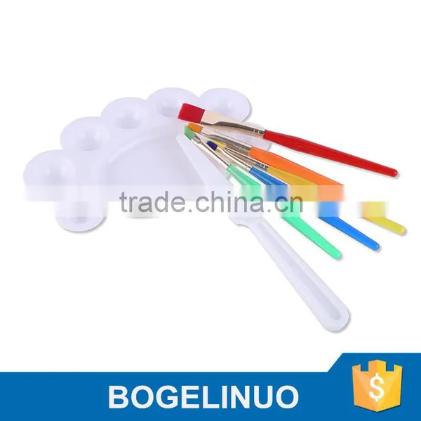 BM-B-7 Bomega Nylon Hair Children Paint Brush Set With Palette and Palette Knife New Style photo-3