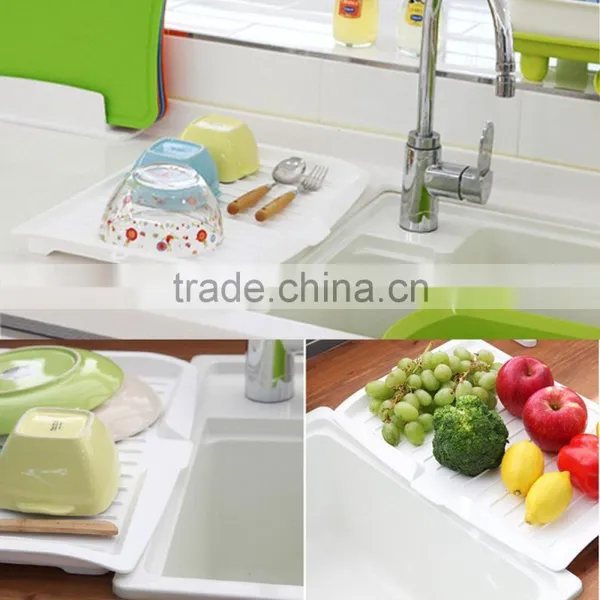Kitchen Storage Plastic Dish Plate Drainer Drying Tray Board Cutlery Rack Holder photo-2