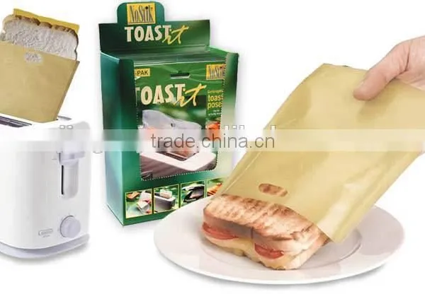 EKSEL Toaster Bags Gluten Free Toasts Reusable Non-Stick Fits Any Size Bread FDA Approved 3 Pack photo-2