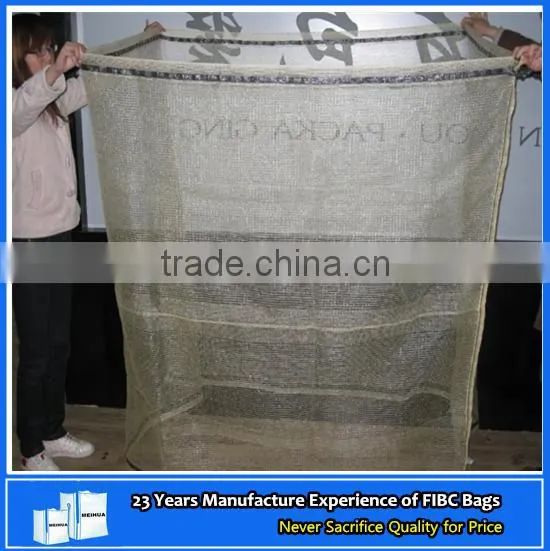 Plain Big Firewood PP Mesh Bag With UV Firewood Bag Open Top Flat Bottom With 4 Loops