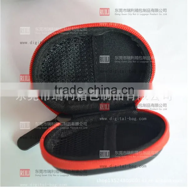 Hard High Quality PU EVA Earphone Case With Red Zipper photo-4