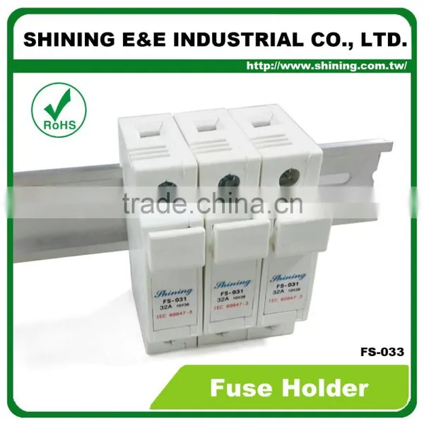 FS-033 Din Socket Connector Cartridge Cylinder Ceramic Fuse Holder photo-2