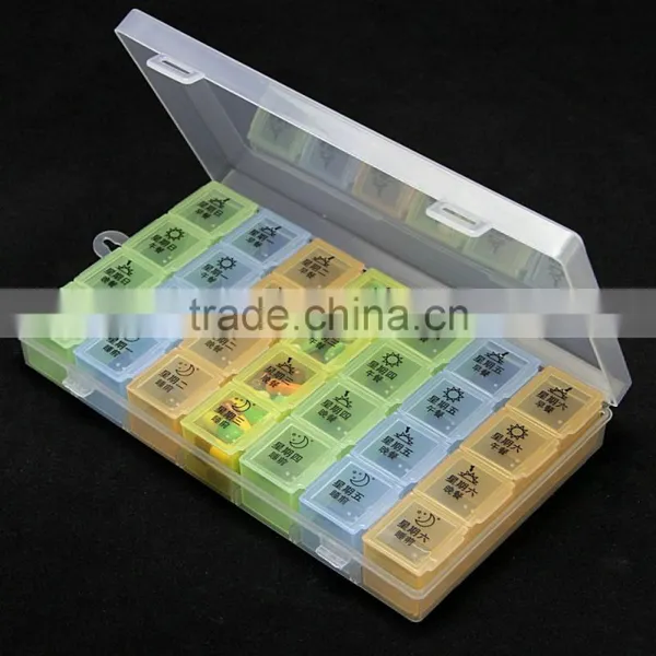 BPA FREE 7 Days Colorful Promotion Plastic Pill Box/capsule Storage Case/capsule Case