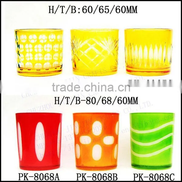 Luxury Hand Cut Black Colored Glass Candle Container photo-2