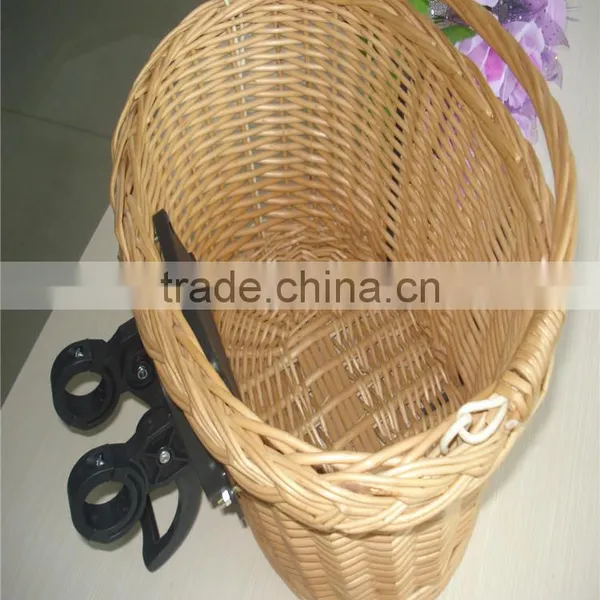 Natural High Quality Wicker Removable Bicycle Basket Wholesale photo-5