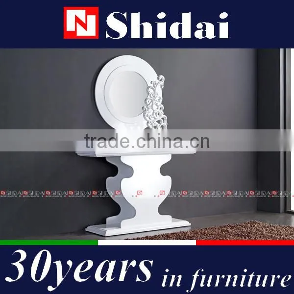 white console tables, mdf console table, console table and mirror E-148