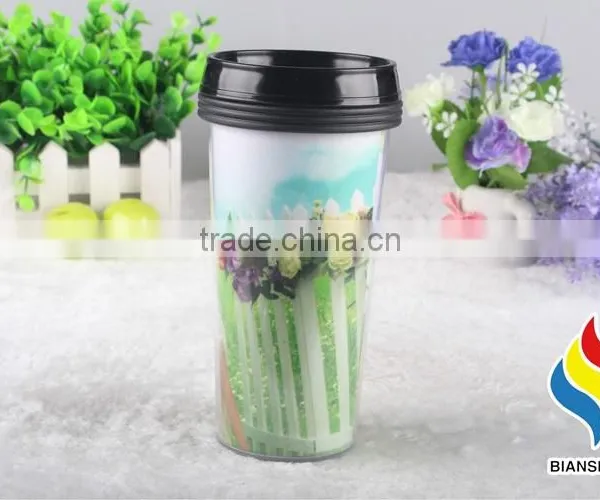 China Factory Wholesale Plastic Custom Paper Insert Travel Mug Cup photo-3