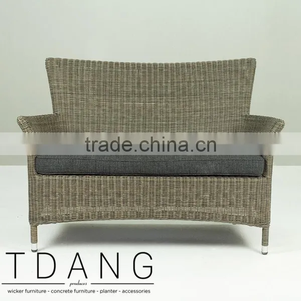 Manning Wicker Sofa - Rattan Patio Furniture Garden Bench. photo-4