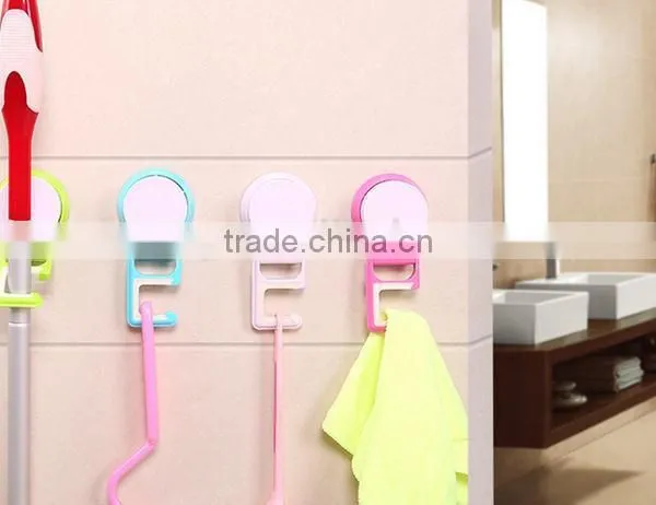Vacuum Suction Cup Bathroom and Kitchen Plastic Mop Frame/holder photo-3