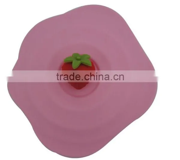 Cute Strawberry Silicone Watertight Cup Mug Lid Cover photo-2
