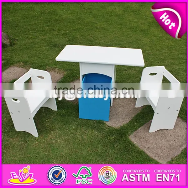 2017 New Design Home / School / Kindergarten White Wooden Toddler Activity Table With Storage Box W08G193 photo-2