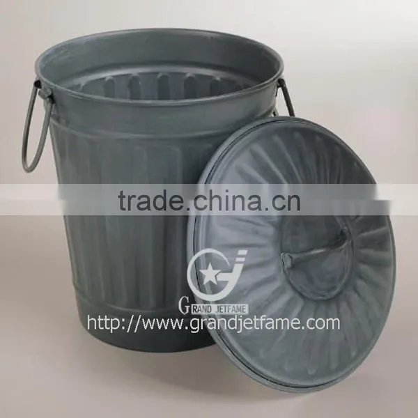 Household Metal Stronger Galvanized Rubbish Bin With Lid photo-5