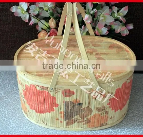 Strong Bamboo Storage Basket With Handle photo-2
