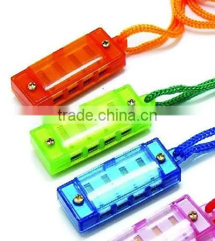 Mini Plastic Harmonica/Harmonicon with string/mini instrument toy