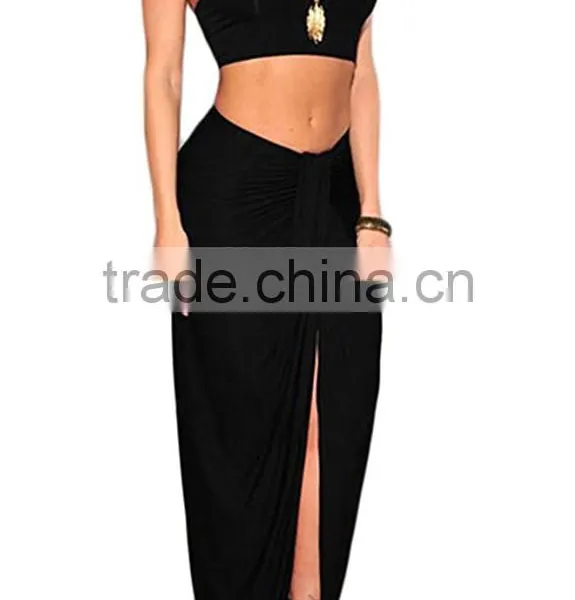 Pictures of Long Skirts and Tops for Women's Sexy 2 Pieces Tank Tops Bodycon Maxi Skirt photo-5