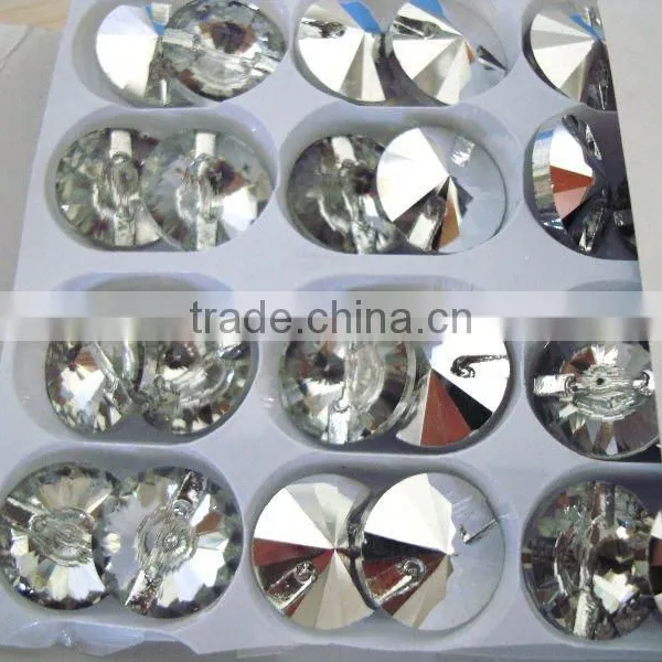 Crystal Glass Garment Button Rivoli Bicone Bead photo-3