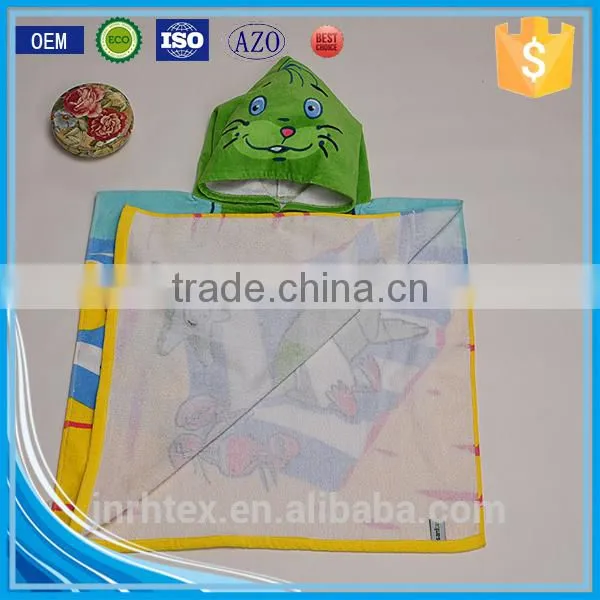 Trade Assurance Combed Cotton Screen Printing Terry Children Poncho Beach Towel photo-2