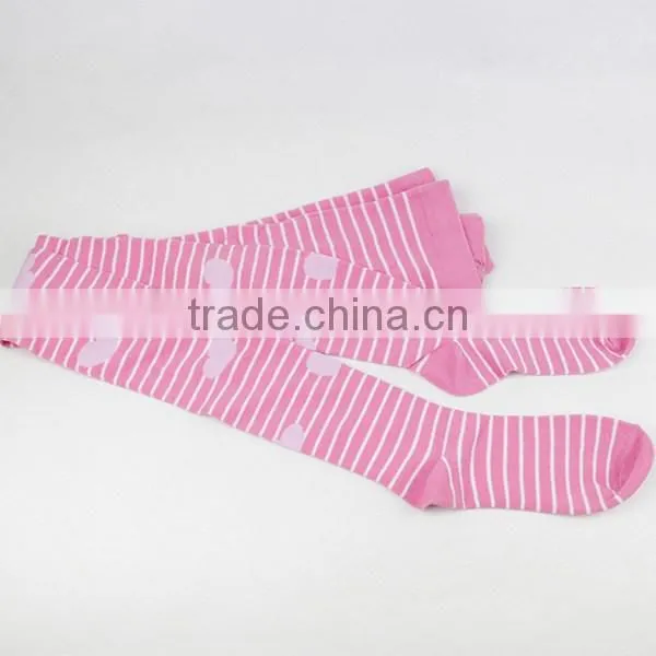 Pink Socks Long Tights Girl Strip Pink Socks photo-3