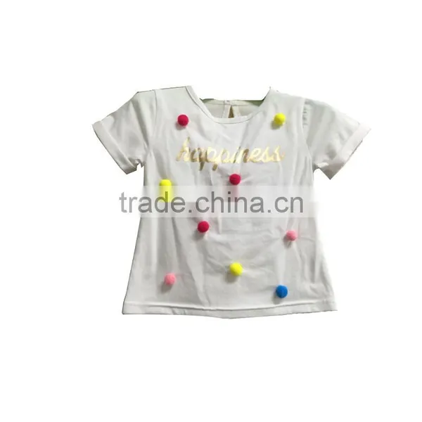 2018 New Summer Design Short T Shirt Kids Clothing White Shirt