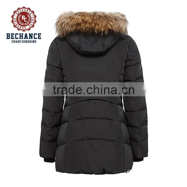 Womens Padded Down & Feather Jacket With Fur for Winter photo-2