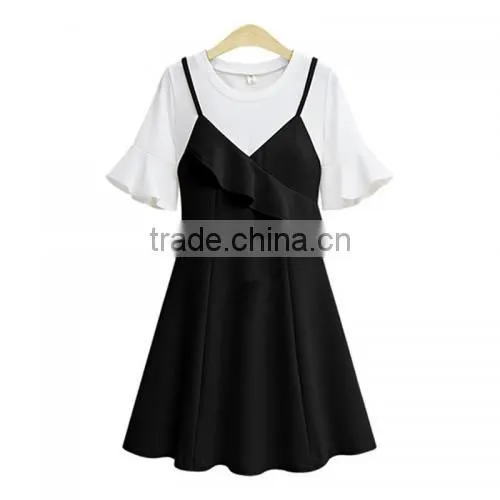2017 Cotton A-line One-piece Lady Dress photo-2