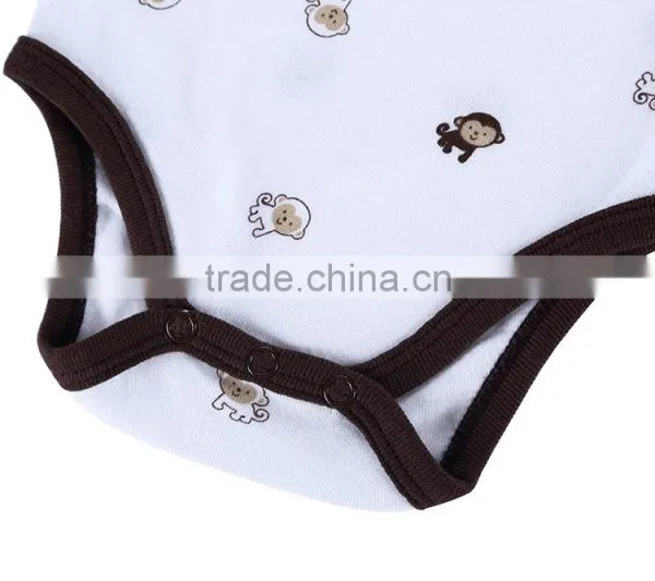 Factory Price Summer 100% Cotton Newborn Short Sleeve Bodysuit Soft Playsuit Baby Boy Romper Animal Pattern photo-6