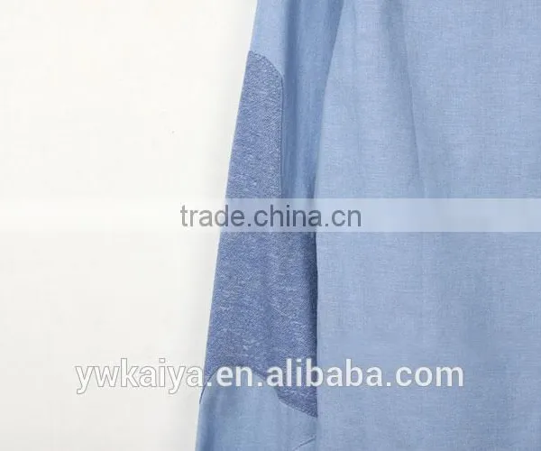 2014 Hot Sale Fashion Leisure Hit Collar Denim Long Sleeve Cheap Fancy Blouse for Women photo-4