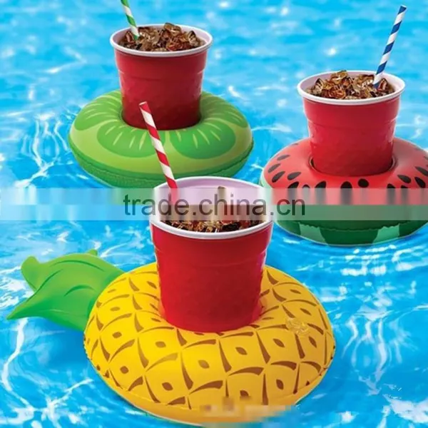 PVC Inflatable Doughnut Drink Cup Holder Float Swimming Pool Water Party Toys photo-3