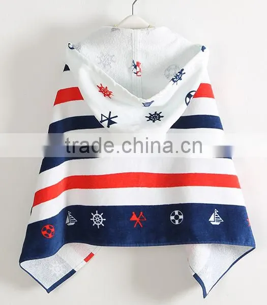 Cartoon Printed Towel For Kids In Cotton Velour Material Custom Print Animal Hooded Poncho Towel photo-4