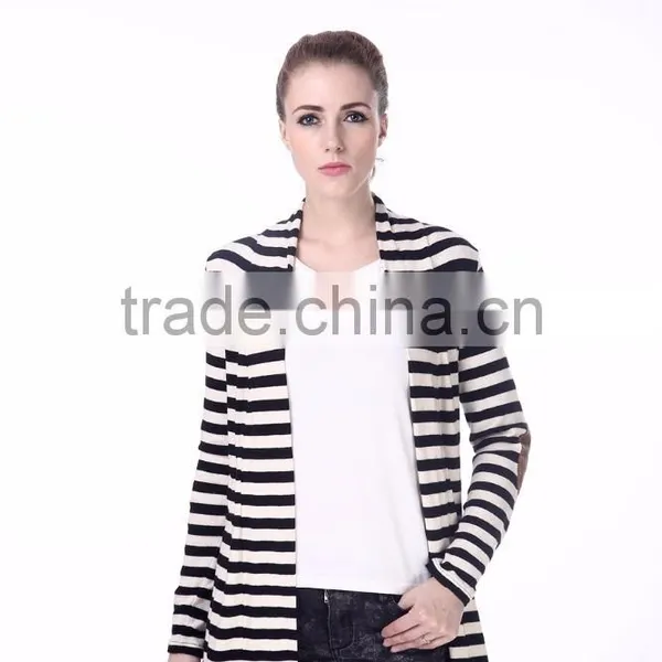 Wholesale Wool Knitted Sweater Cardigan Zebra Stripe Women photo-4