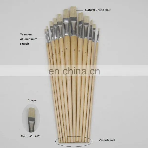 Long Wooden Handle Artist Bristle Paint Brushes photo-5