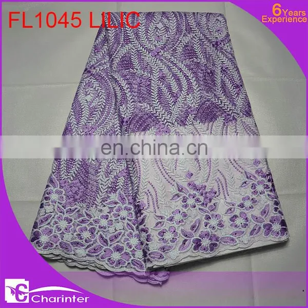 African Fabric Wholesale African Lace Fabrics FL1045 Black photo-4