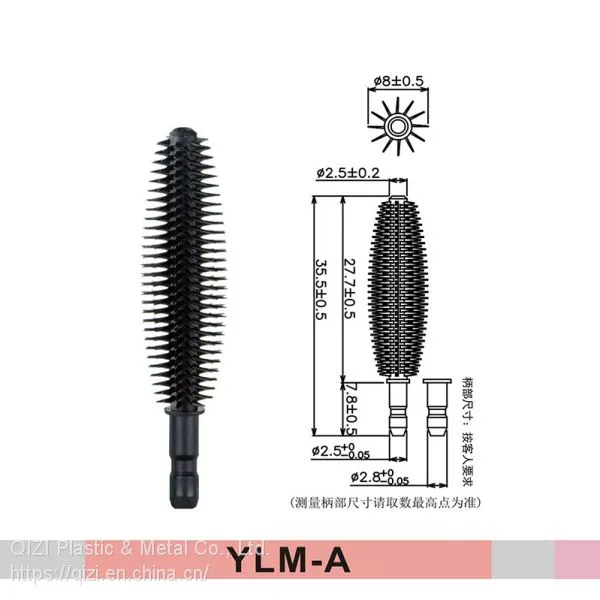 mascara brush angular bllush eyelash head pink mini with lid rhinestones cap for eyelash extensions