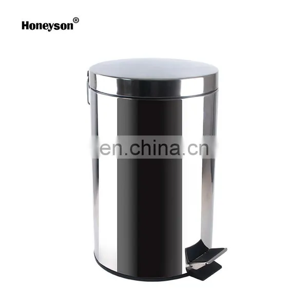 Honeyson Hot 12L Hotel Round Stainless Steel Waste Dust Bin photo-2