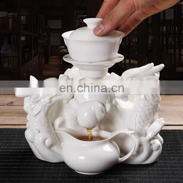 Chinese White Traditional Kung fu Ceramic Porcelain Tea Set photo-2