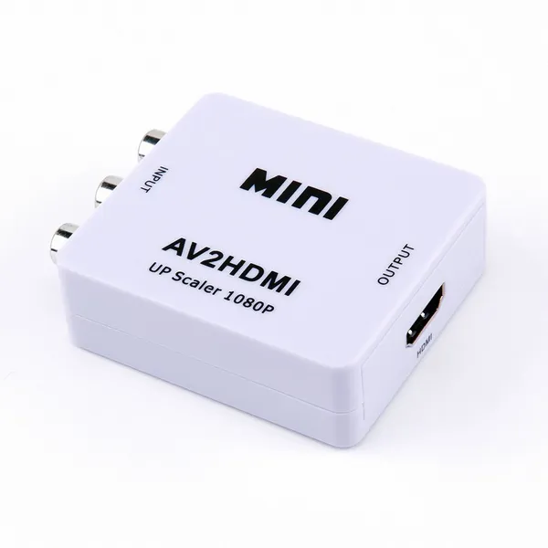 Mini Rca to HDMl Converter AV2HDMI Converter 1080P Av To Hdtv Video Adapter With Power Supply Cable