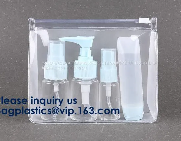 Pvc Makeup Cosmetic Bag Resealable PVC Slider Zip Poly CPE Material, Makeup Mini Clear PVC Cosmetic Bag photo-5