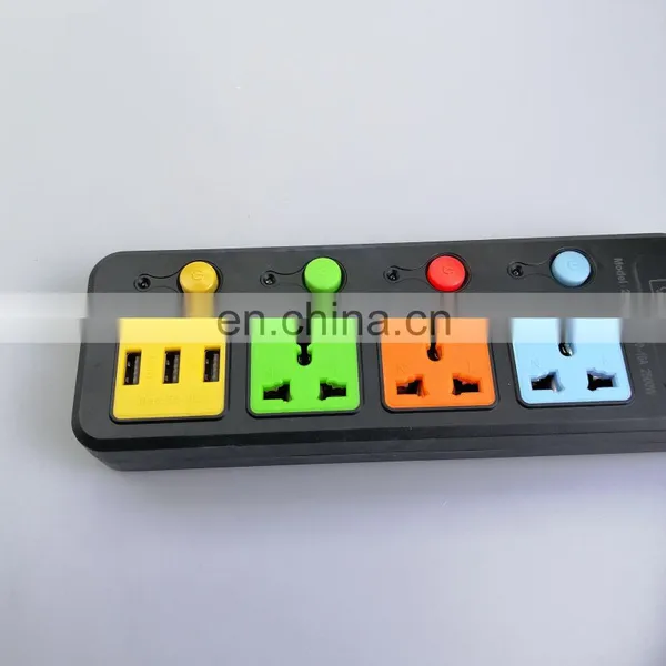 New Black Shape Universal Socket With USB Socket Extension Socket 2022 photo-5