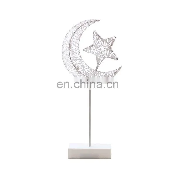Creative Ramadan Decoration Led Star Moon Heart Shape Lighting Party Decoration Light Home Decor Light Led With Wooden Stand photo-5