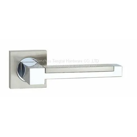Internal External Aluminum Door Handle for European Wooden Door Mortise Lock Hardware