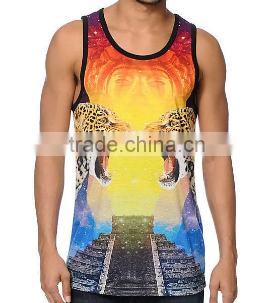 Men's Sublimation Tank Top/Digital Printing Singlet/3d Printing Top photo-3