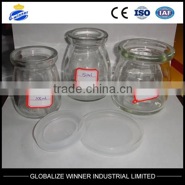 100ml Pudding Bottle With Plastic Cap,glass Bottle Dessert Bottle photo-2