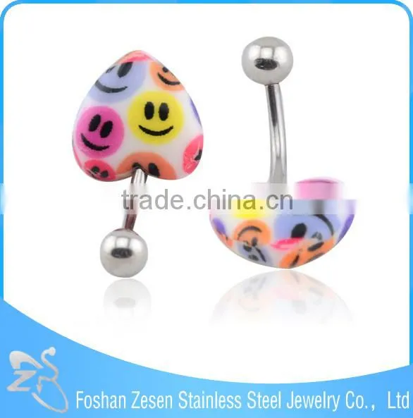 Fancy Lady Girl Resin Heart Shape Belly Ring Barbells Piercing photo-6