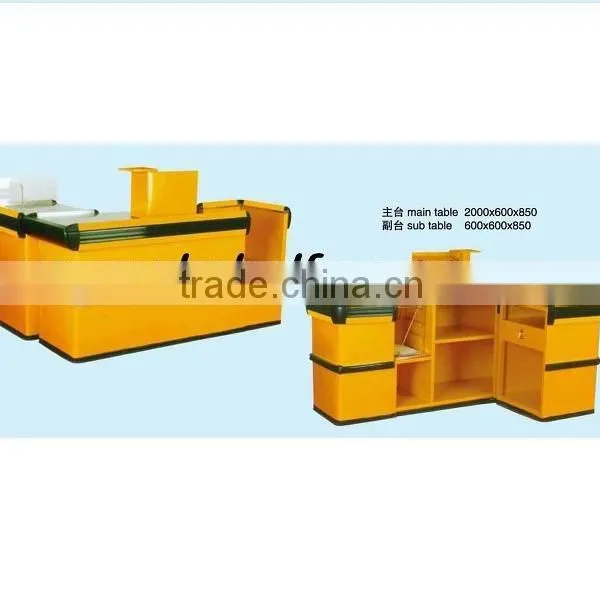 Professional Customzied Supermarket Cash Counter With Conveyor Belt photo-5