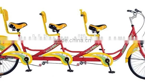 24 Inch Tandem Bike / Single Speed Tandem Bicycle / Three Seat Bike photo-3